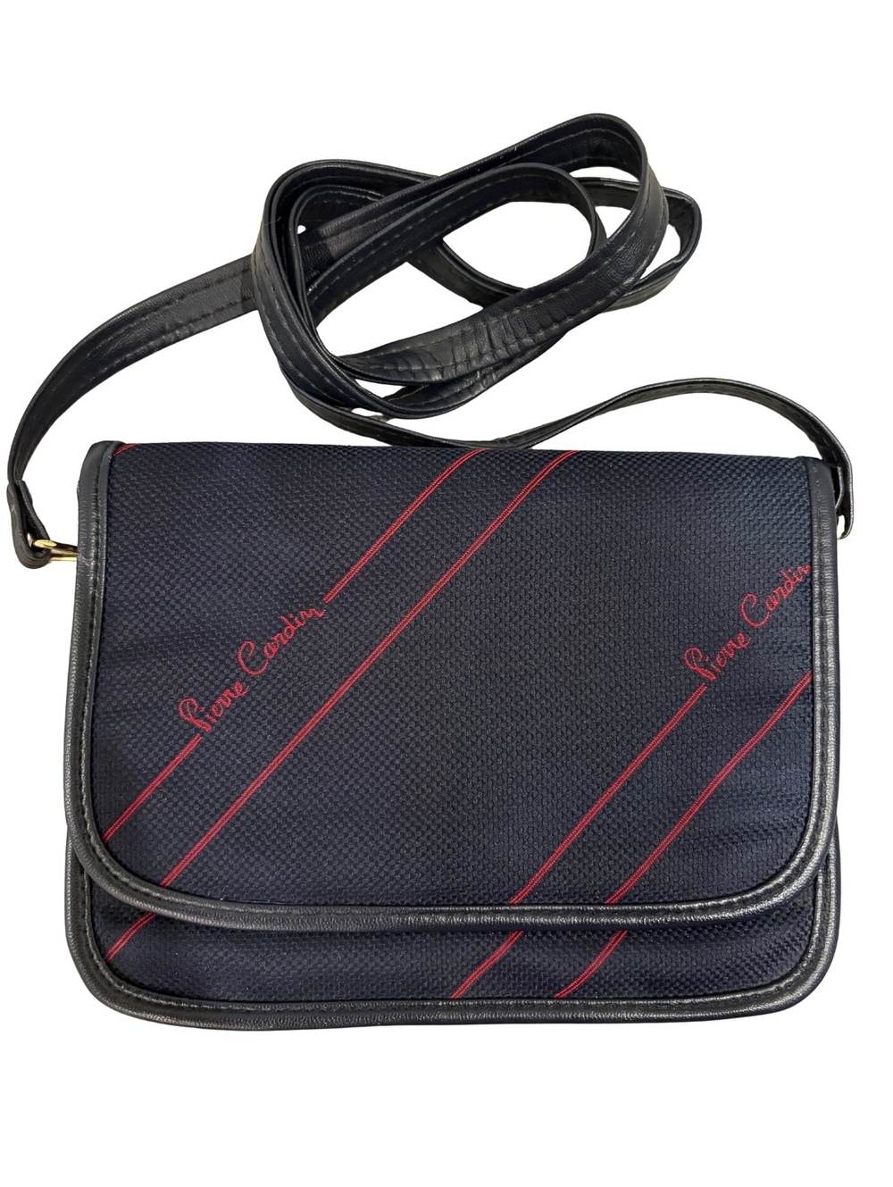 Vintage Pierre Cardin Navy and Red Crossbody